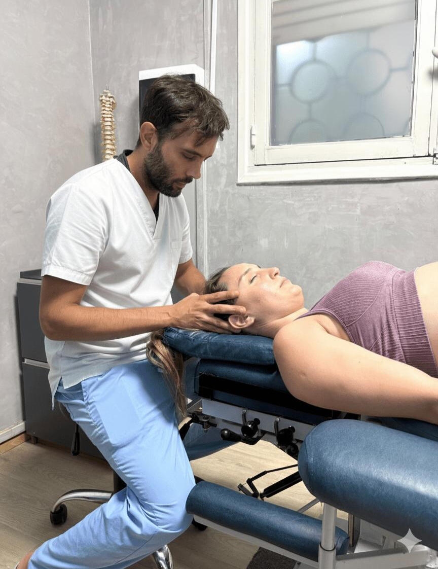 Luciano Pastorelli osteópata para embarazadas La osteopatía como forma de bienestar. Muestra a Luciano Pastorelli osteópata trabajando osteopatía para embarazadas